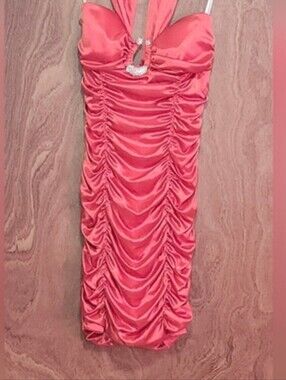 Vintage Deb Bright Red Dress + Mystery Dress In A Silver/light Blue Color.
